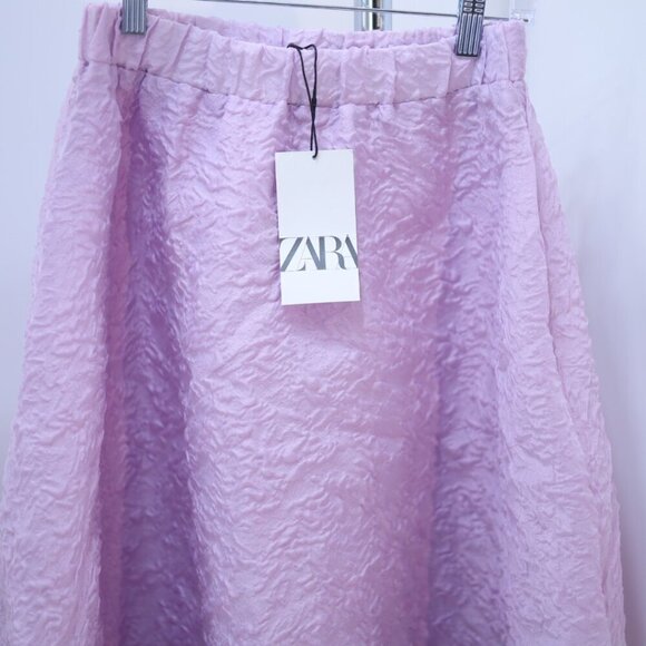 Zara Lavender Textured Midi Skirt, Size XS NWT - Picture 4 of 14